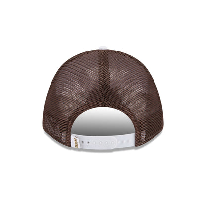 San Diego Padres Optic White Felt Logo Women's 9FORTY M-Crown A-Frame Trucker Hat