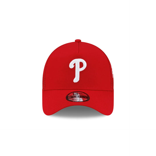 Philadelphia Phillies Side Script 9FORTY A-Frame Trucker Hat