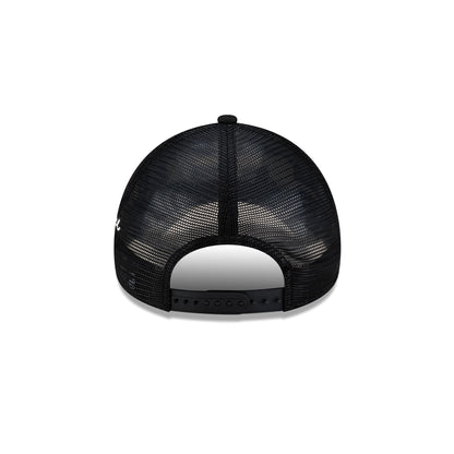 Miami Heat Side Script Black 9FORTY A-Frame Trucker Hat