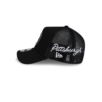 Pittsburgh Steelers Side Script Black 9FORTY A-Frame Trucker Hat