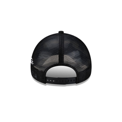 Atlanta Braves Side Script Black 9FORTY A-Frame Trucker Hat