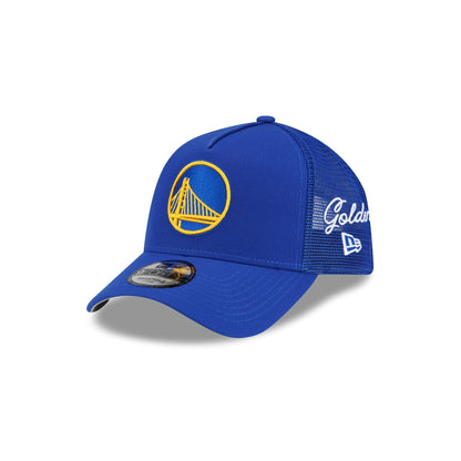 Golden State Warriors Side Script 9FORTY A-Frame Trucker Hat